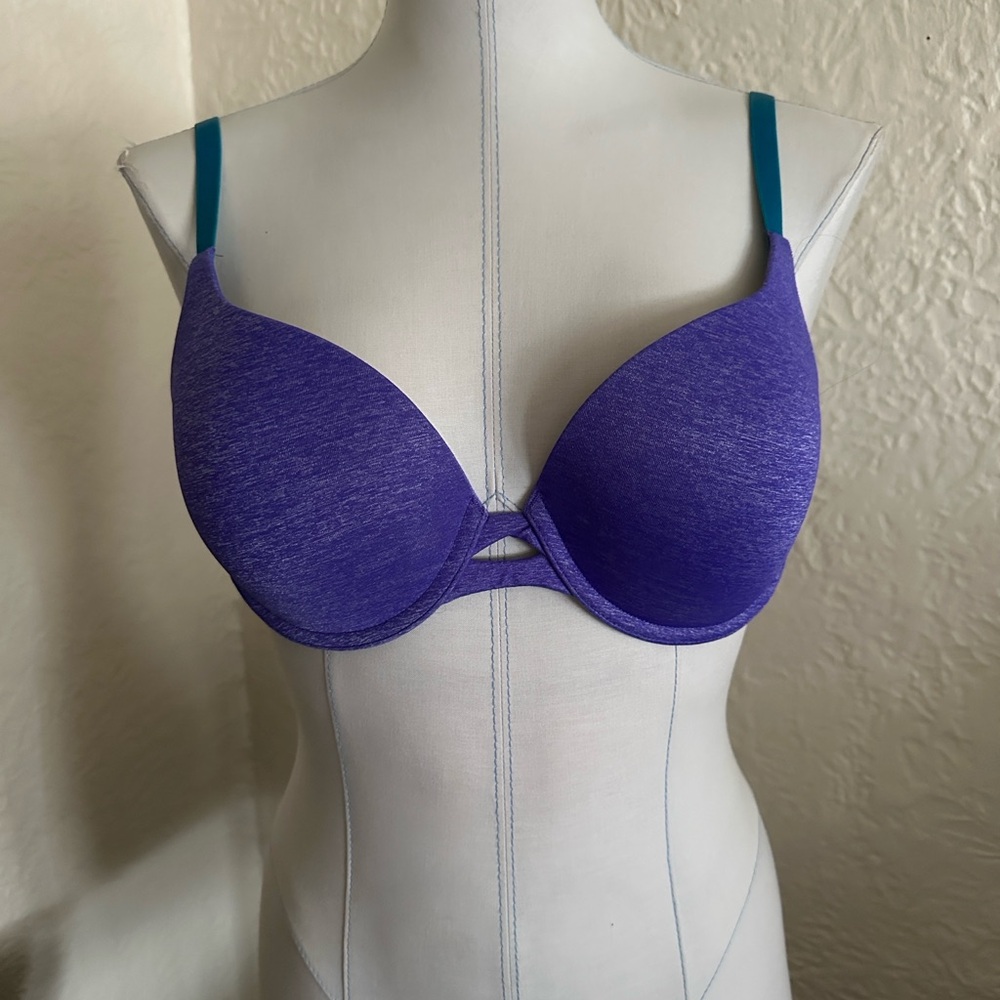 Victoria’s Secret Perfect Shape Blue Heather Teal Trim 34D